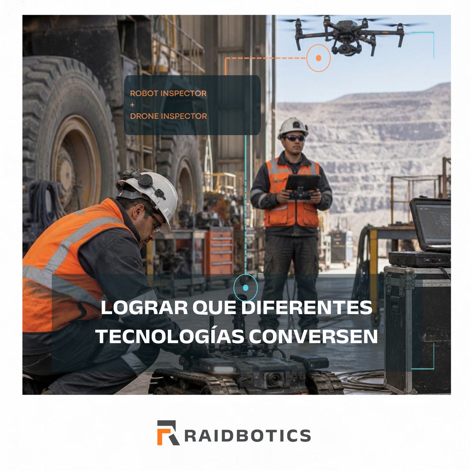 Un dron y un robot que necesitaban conversar
